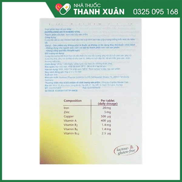 Haemo Vital vitamin bổ sung sắt